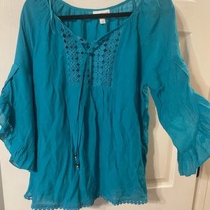 Blue Bell Bottom Sleeve Blouse